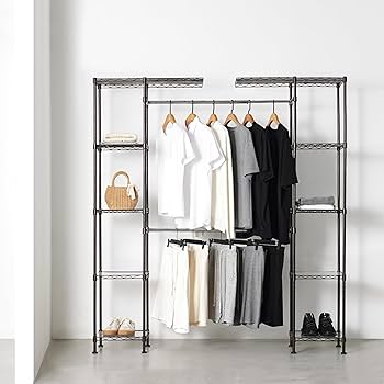 Amazon｜Amazonベーシック ハンガー ラック ワードローブ 収納